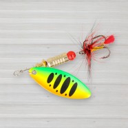 Блешня обертова ZEOX Reactive Long № 2, 6г, колір 015 Fluo Tiger-Black Dot